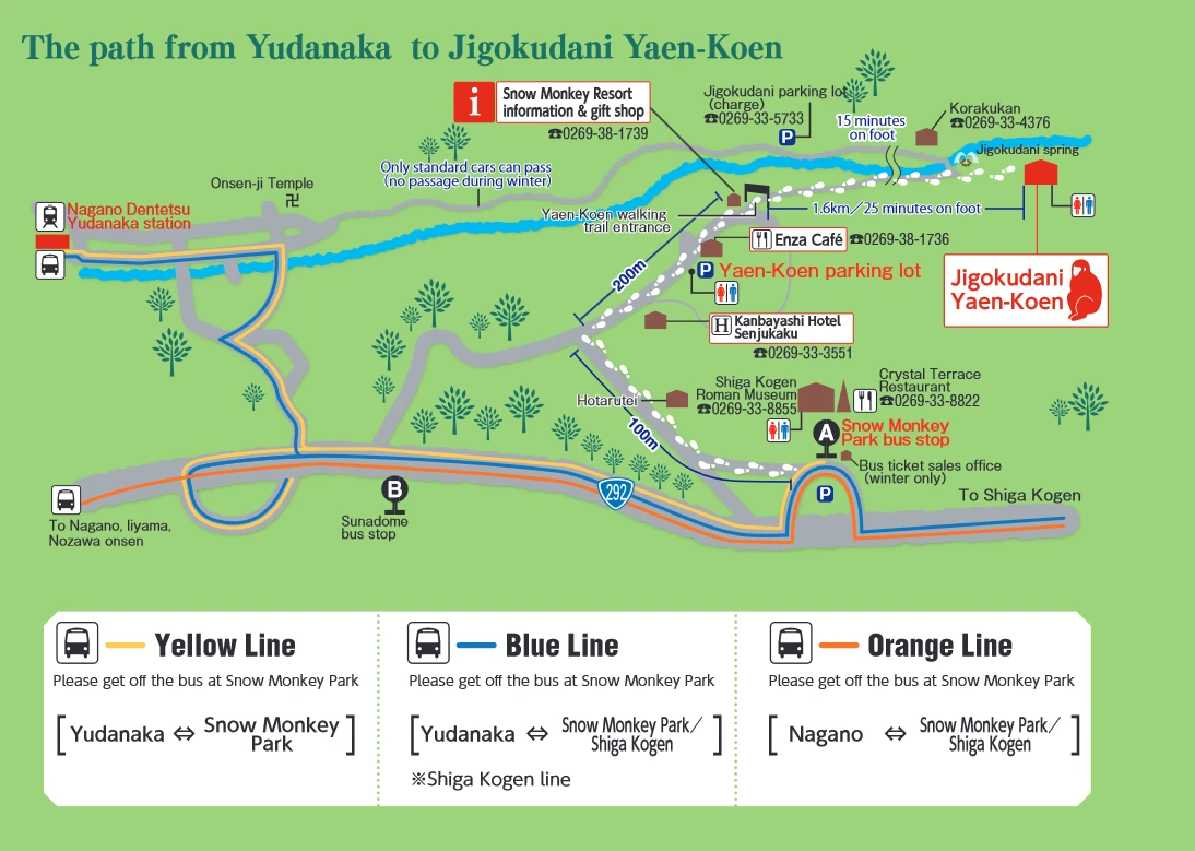 jigokudani snow monkey park walking map