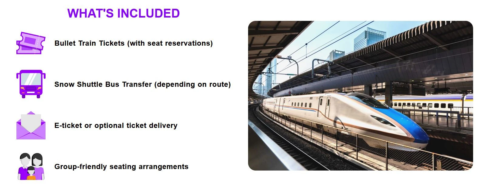 bullet train snow shuttle Japan Snow Monkeys, Book Snow Monkeys Shuttle Bus