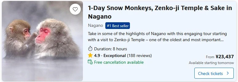 japan snow monkey tours